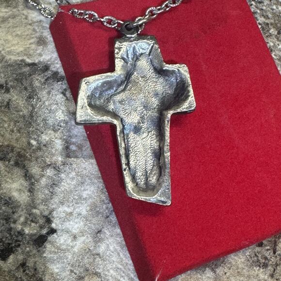 Christian Cross‎ Mid-century Modern Style Abstract Art Pendant Necklace 24” - Picture 4 of 4